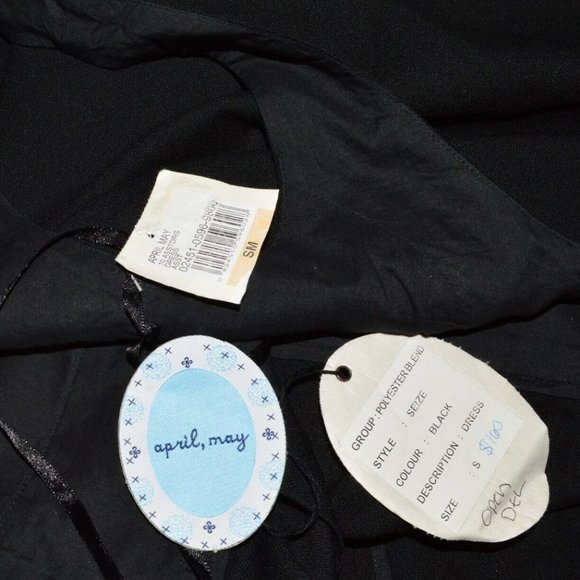 APRIL,MAY NEW $160 NWT SZ S SMALL BLACK BIG BOW SLEEVELESS COCKTAIL DRESS LBD - Picture 7 of 7